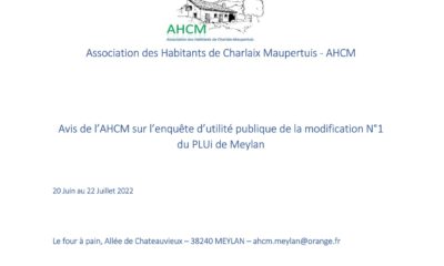 Avis de l’AHCM sur la modification n°1 du PLUI